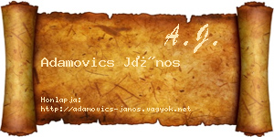 Adamovics János névjegykártya